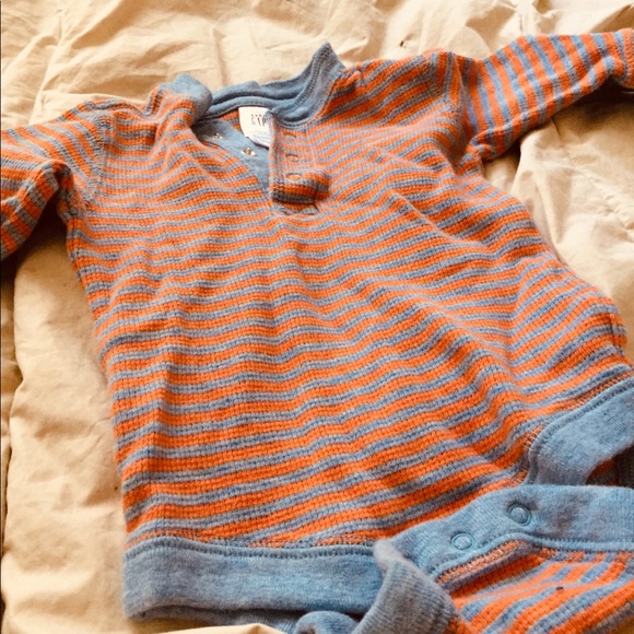 Baby boys striped blue and orange tee GAP - Picture 1 of 5